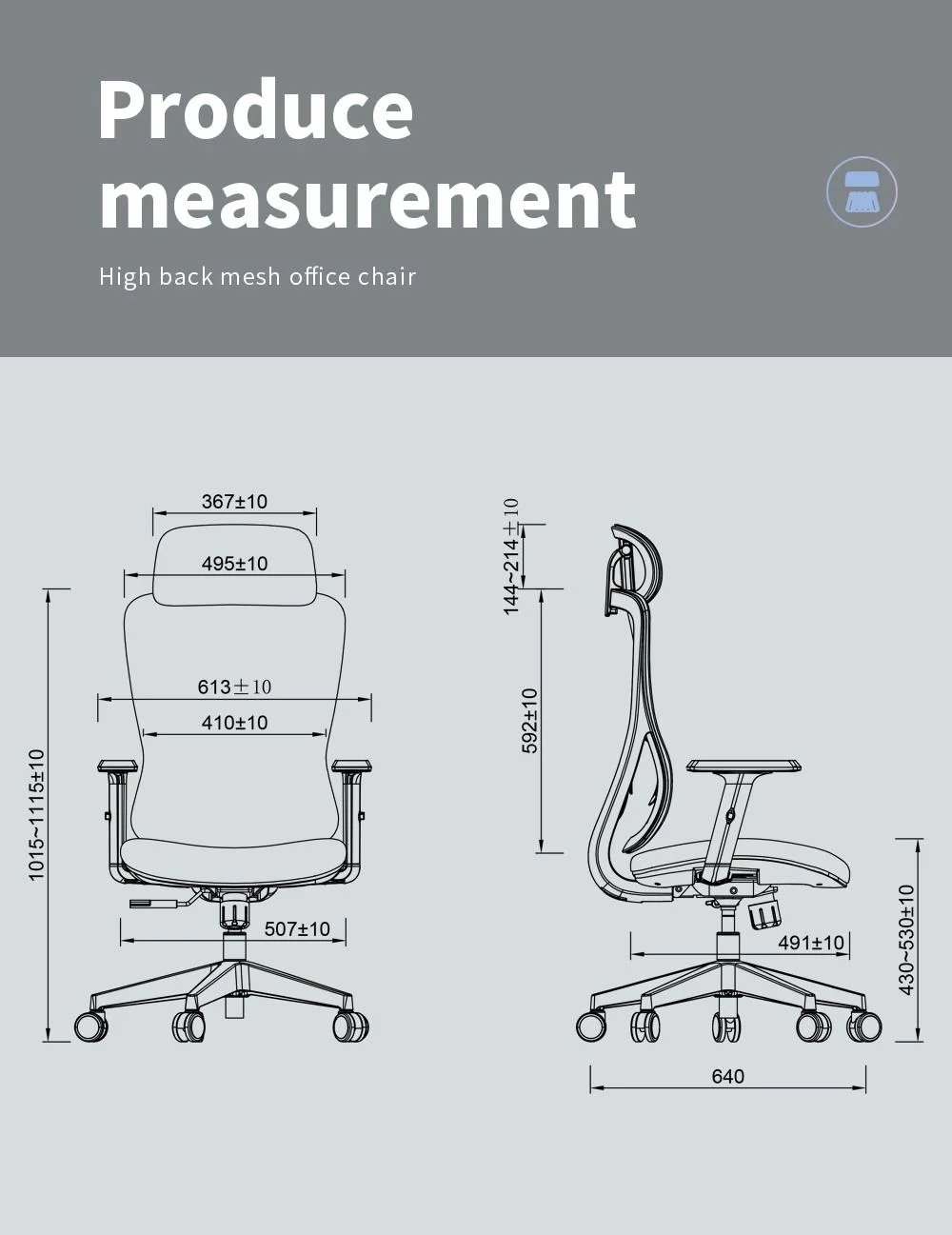 MID Back Chair Office Furniture Swiveling Chair with Mesh Back and Fabric Seat