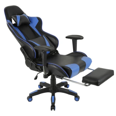 Sedia da gaming con meccanismo di inclinazione, altezza del sedile regolabile, sedia da ufficio, sedia relax, sedia girevole, sedia, sedia da corsa, sedia da ufficio girevole con poggiatesta, Wbb17059