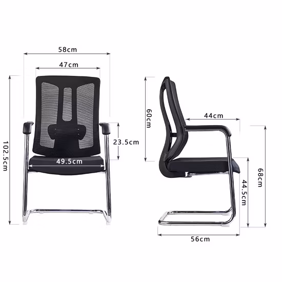 Mobili da ufficio Sedia moderna per computer con braccioli Sedia nera per ufficio in tessuto a rete con schienale medio